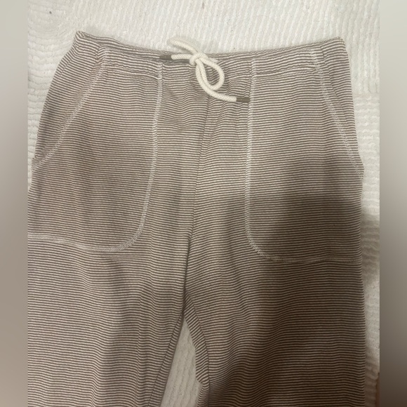 THE GREAT. Women Striped Tan Joggers - Picture 2 of 4